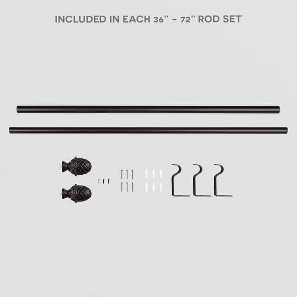 dimension image slide 1 of 3, ATI Home Acorn 1" Curtain Rod and Finial Set