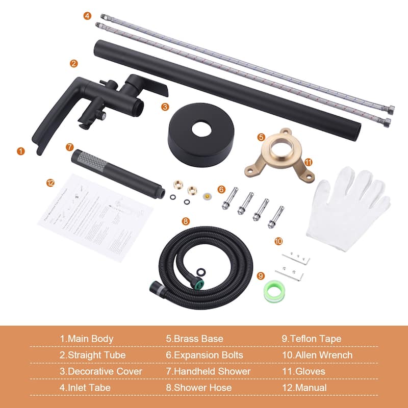 WOWOW Single Handle Freestanding Tub Faucet with Hand Shower