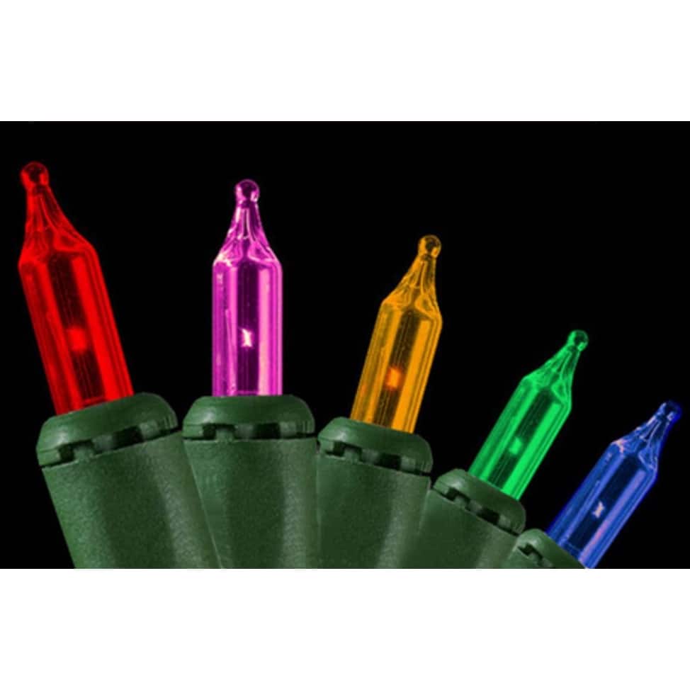 Mini Christmas Light Set - Multi-Color - 9.15ft Green Wire - 50ct