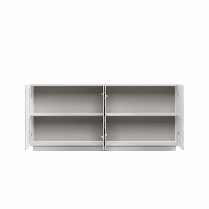 59-Inch Buffet Cabinet with 4 Doors, Modern Accent Storage Sideboard with Anti-Tip Design