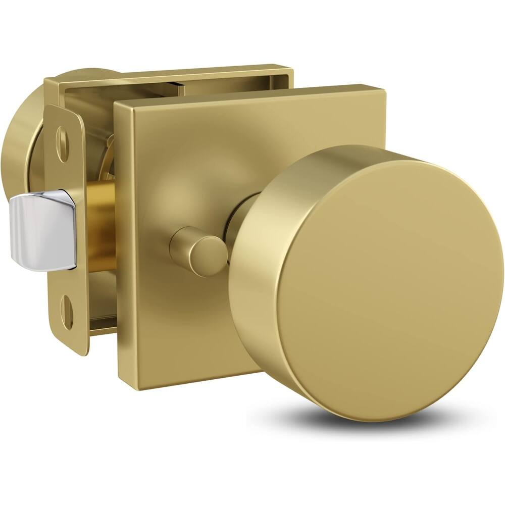 Mega Handles SUANA Square Privacy Round Knob for Hallway, Closet and Bathroom I Reversible Keyless Door Lock