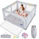 preview thumbnail 12 of 27, Honeyjoy Large Baby Playpen 50" x 50"/59" x 59" with Zipper Gate 50