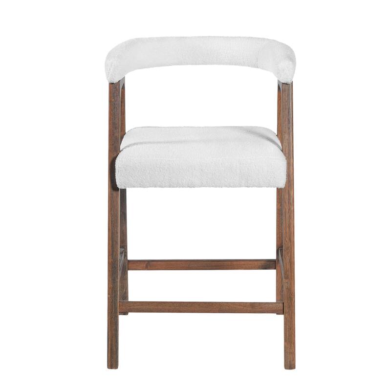 Christopher Knight Home - Modern Upholstered Wooden Counter Stools - 26" Seat Height Bar Stools with Back, Set of 2