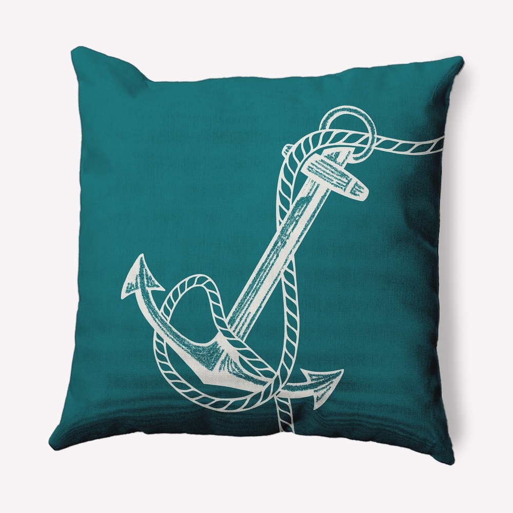 Anchored Nautical Decorative Indoor Pillow
