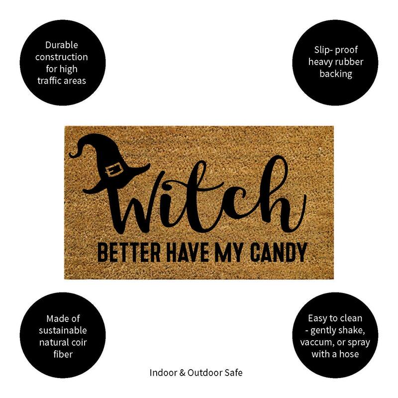 16 in. x 28 in. Nature Coir Halloween Greeting "Witch Better Have My Candy" Door Mat