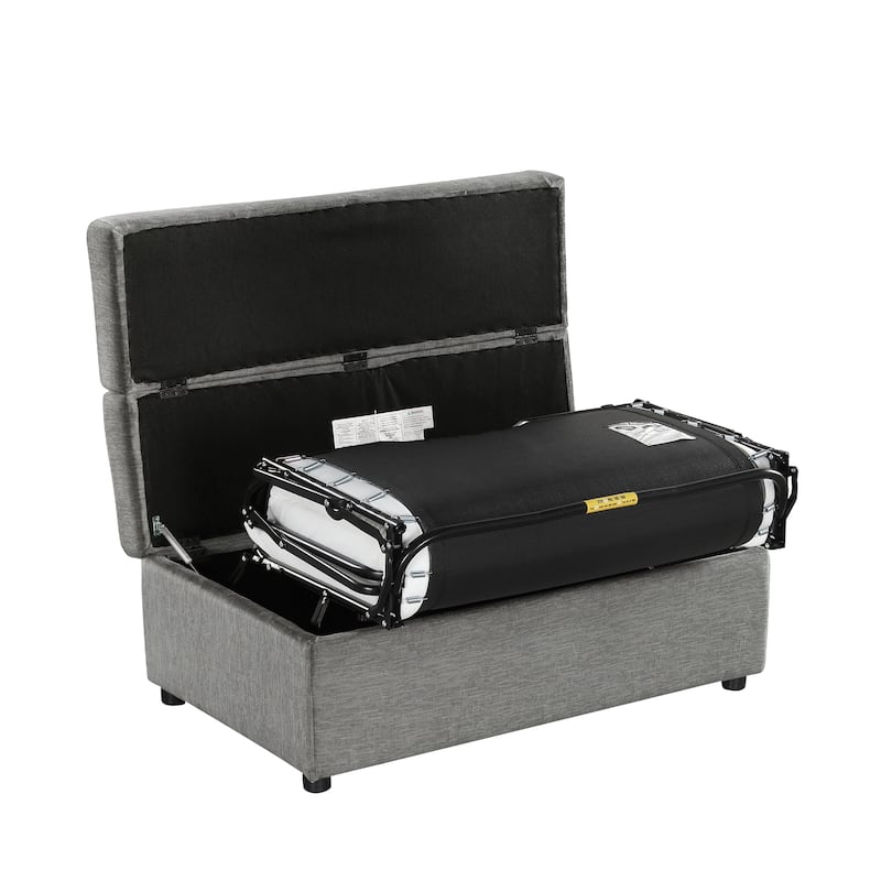 Roomfitters Twin Folding Ottoman Sleeper Bed with Mattress Convertible Guest Bed