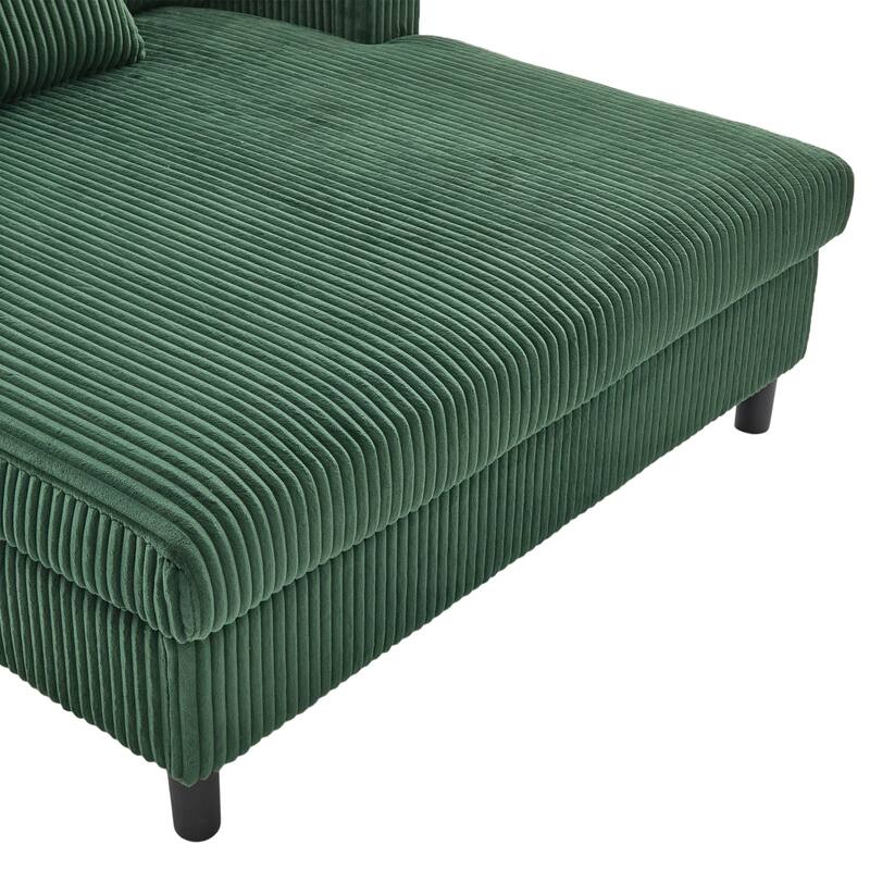 GDFStudio - Corduroy Recliner Sofa with USB Charging, RGB LED Light Strip - Suitable for Living Room and Bedroom