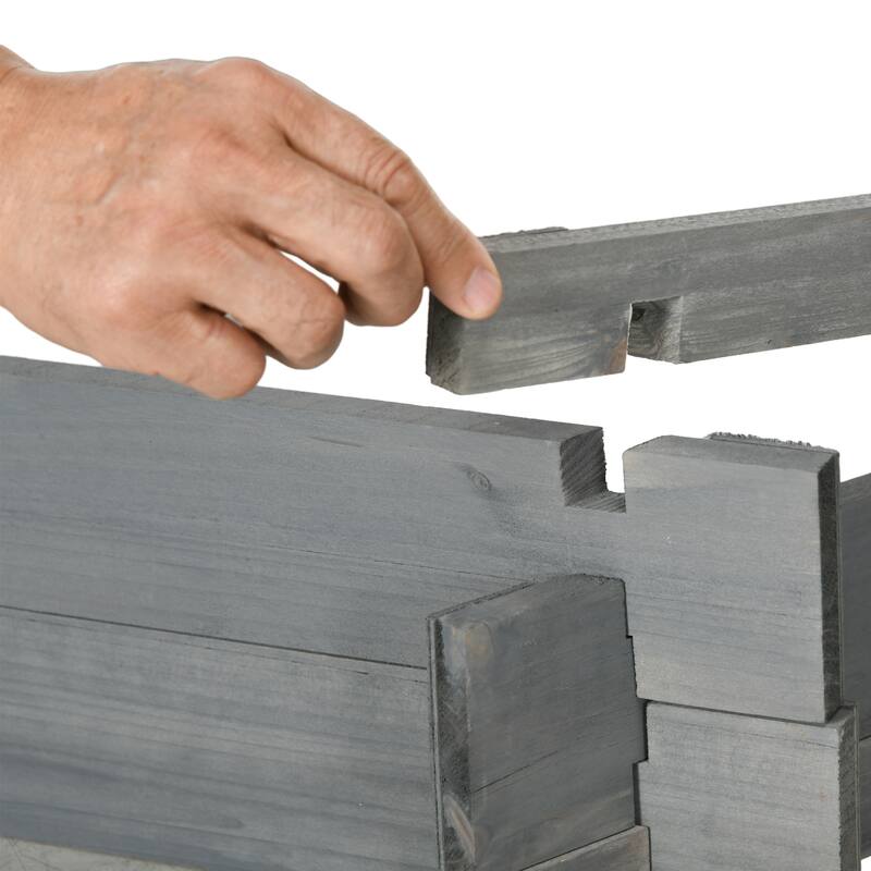 Outsunny Wooden Raised Garden Bed, Hexagon Screwless Planters for Outdoor Plants, Vegetables, Flowers, Herbs