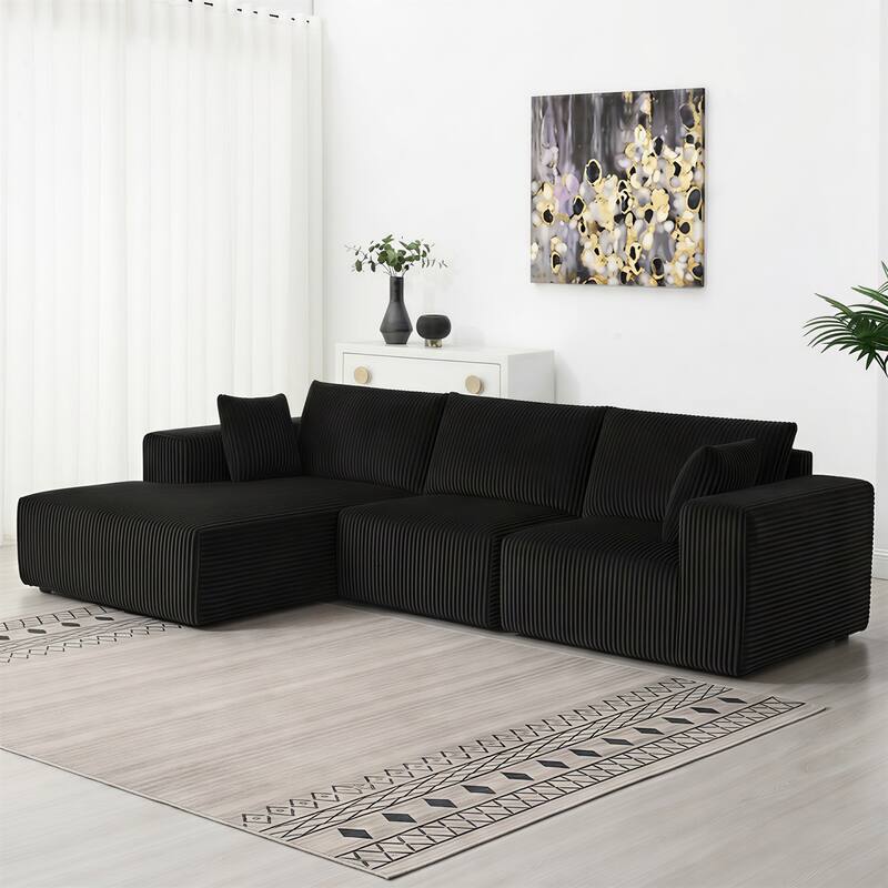 Modular Sectional Sofa, Cloud L-Shaped Couch with Deep Seats and Chaise, Upholstered Boneless Modular Couch