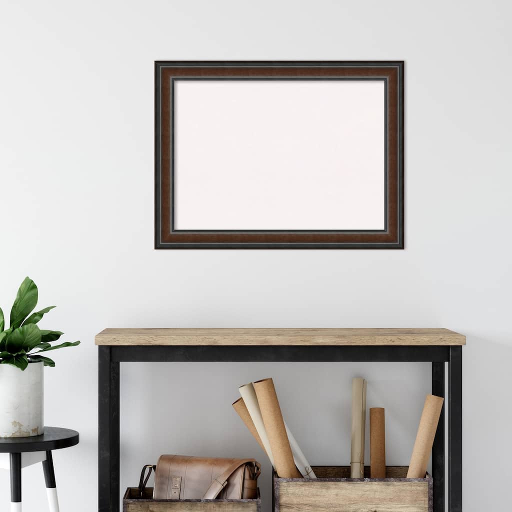 Cyprus Walnut Wood Framed White Bulletin Board, Organization Board, Pin Board