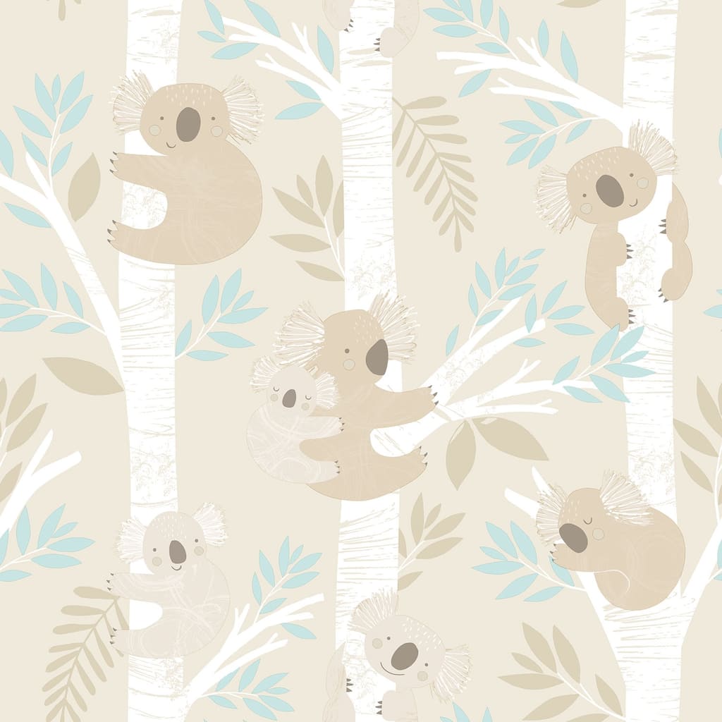 Galerie Wallcoverings Tiny Tots 2 Koalas Non-woven Glittery Wallpaper Roll
