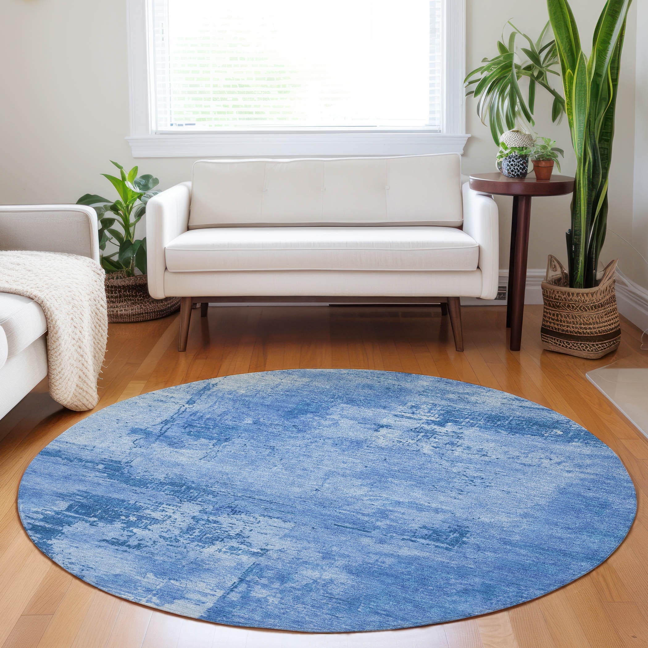Machine Washable Indoor/ Outdoor Abstract Modern Chantille Rug