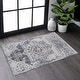 preview thumbnail 2 of 12, LOOM & LUXE Collection Cream/Blue/Medallion Non-Shedding Area Rug - 36" D x 24" W x 0.28" H
