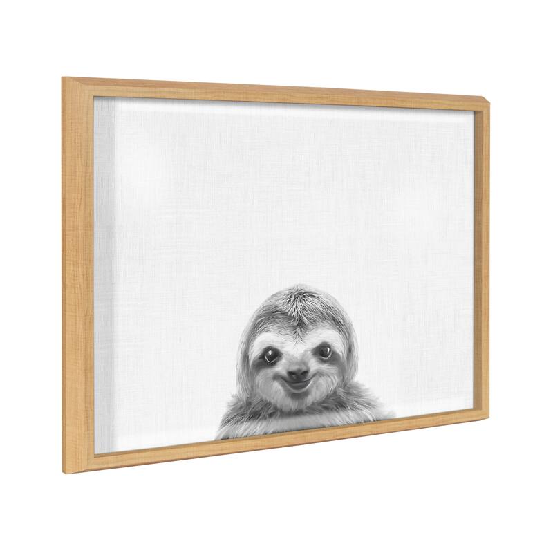Kate and Laurel Blake Sloth Printed Glass by Simon Te of Tai Prints - 18x24