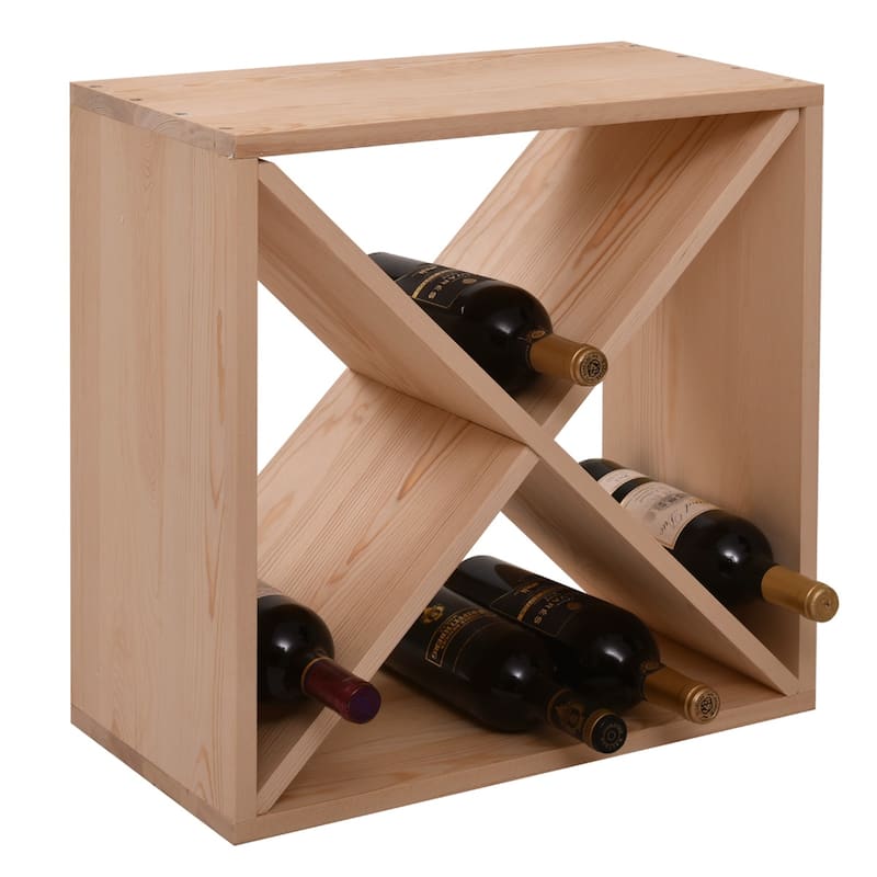 Burlywood 24-Bottle Compact Cellar Cube Wine Rack
