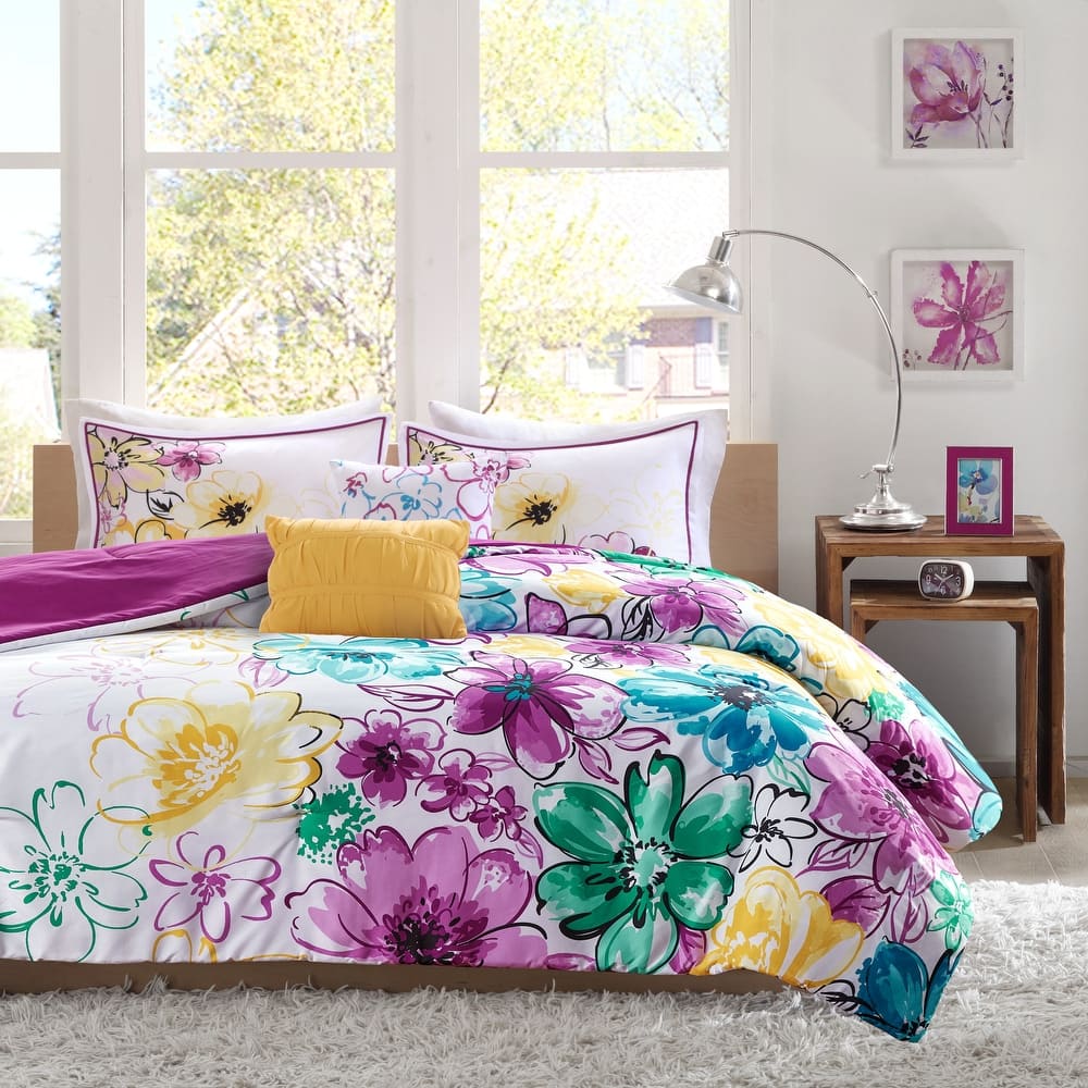Ashley Floral Microfiber Comforter Set by Intelligent Design