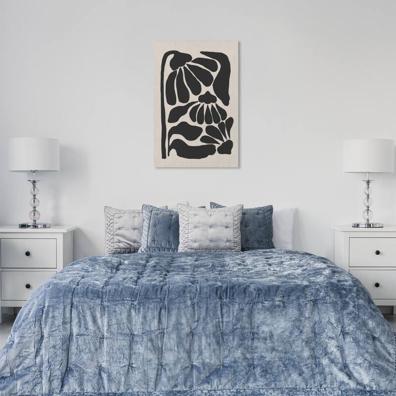 Wynwood Studio Canvas Abstract Flora Minimalista Black and Pastel Black Modern & Contemporary Wall Art Canvas Print - 36 x 24