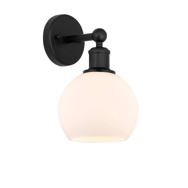 Innovations Lighting 616-1W-11-6 Athens Sconce Athens 11" Tall Wall - Matte Black / Matte White