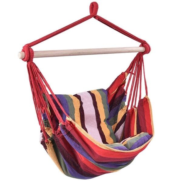 Shop Deluxe Hammock Rope Chair Porch Yard Tree Hanging Air Swing Outdoor Overstock 30732398