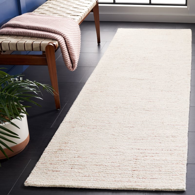 SAFAVIEH Handmade Abstract Lotje Modern Wool Rug - 2'3" x 10' Runner - Ivory/Brown