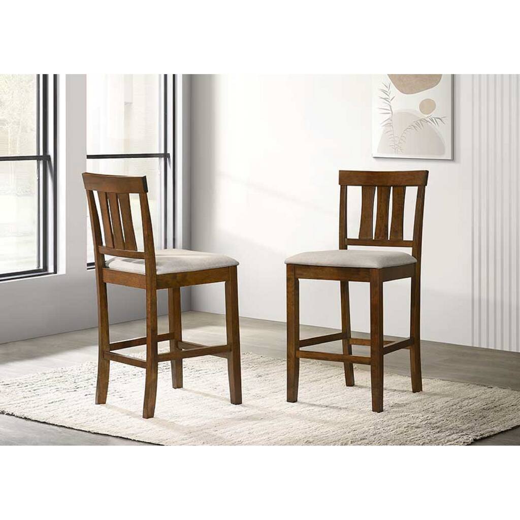 Beautiful Cherry Color Counter Height 2Pc Dining Pub Height Chairs Dining Room Wooden Furniture