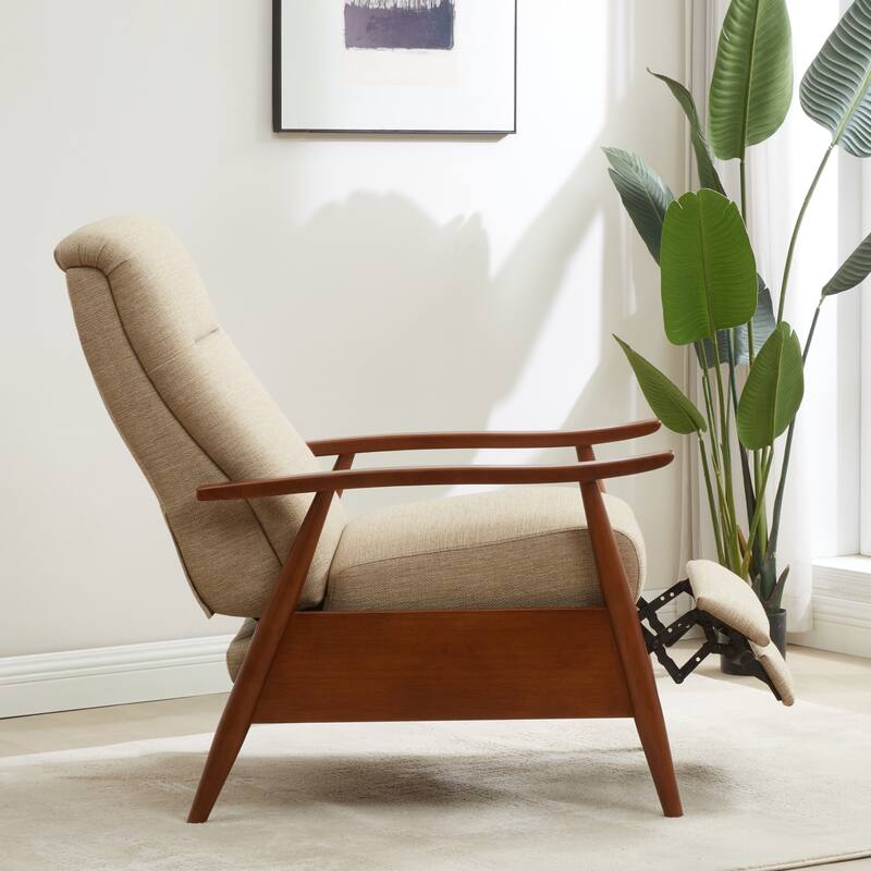 Taylor Wood Arm Push Back Recliner in Performance Fabric by Greyson Living