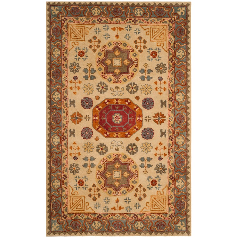 SAFAVIEH Handmade Heritage Damask Vine Traditional Oriental Wool Rug