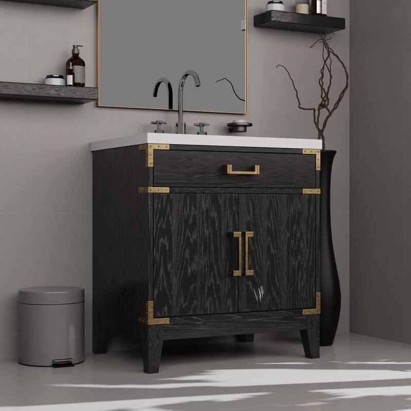 Laurel Bath Vanity Cultured Marble Top, Sink and Faucet