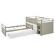 preview thumbnail 11 of 14, Brown+White Twin Size Solid Wood L-shaped Loft Bed and Twin Platform Bed with 7 Drawers and Full Guardrails