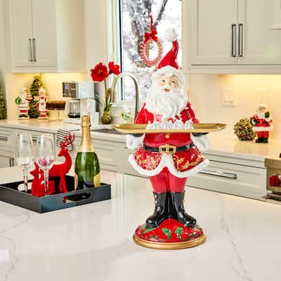 23" Resin Santa Holding Tray