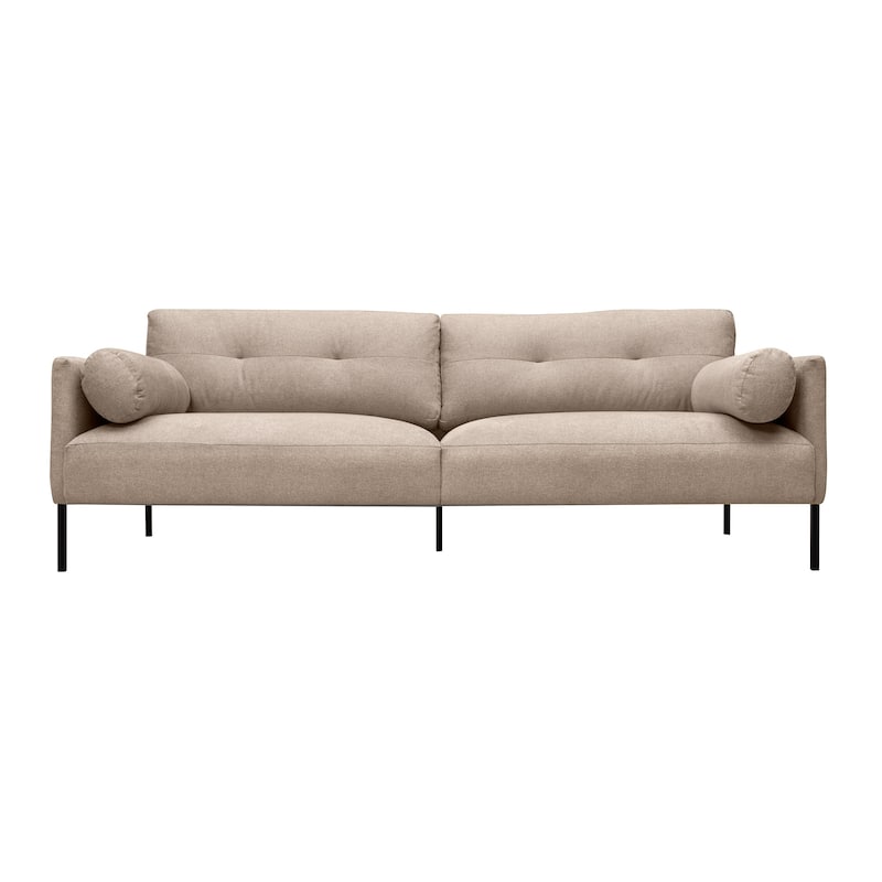 Michalina 84" Fabric or Velvet 3 Seater Sofa with Black Metal Legs