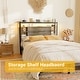 preview thumbnail 64 of 82, Headboards with Storage Shelves, Head Board with Power Outlet and LED Light for Bed Frame