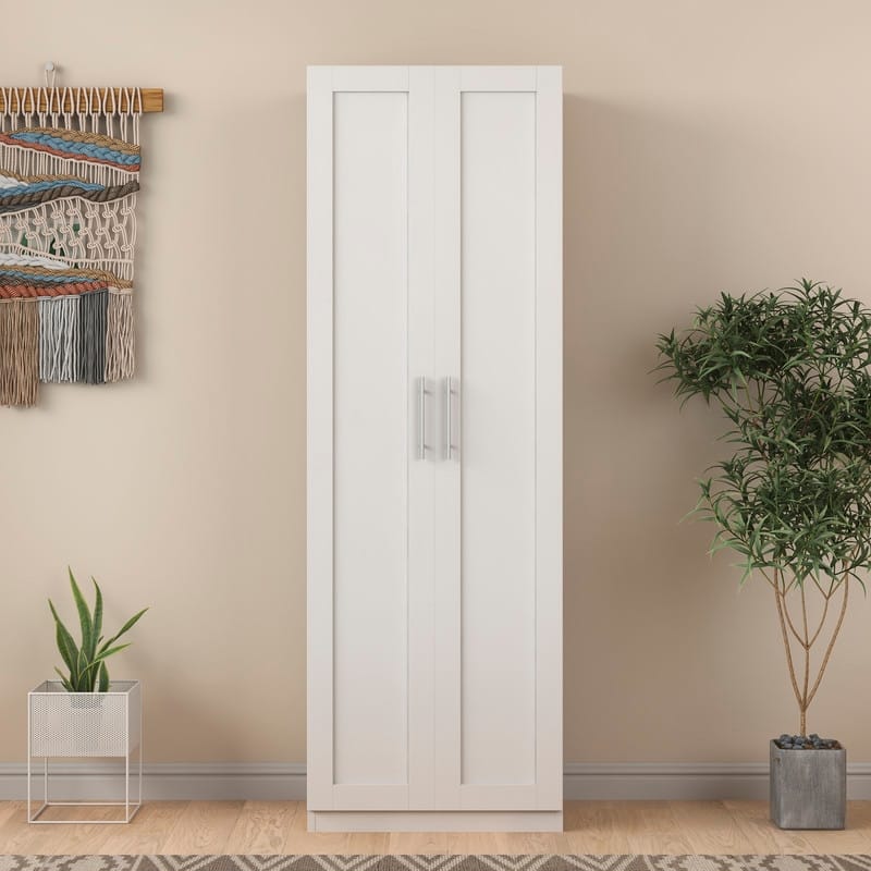 Bedroom Wardrobe Cabinet with with 2 Doors and 3 Shelves