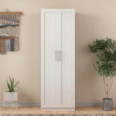 Bedroom Wardrobe Cabinet with with 2 Doors and 3 Shelves