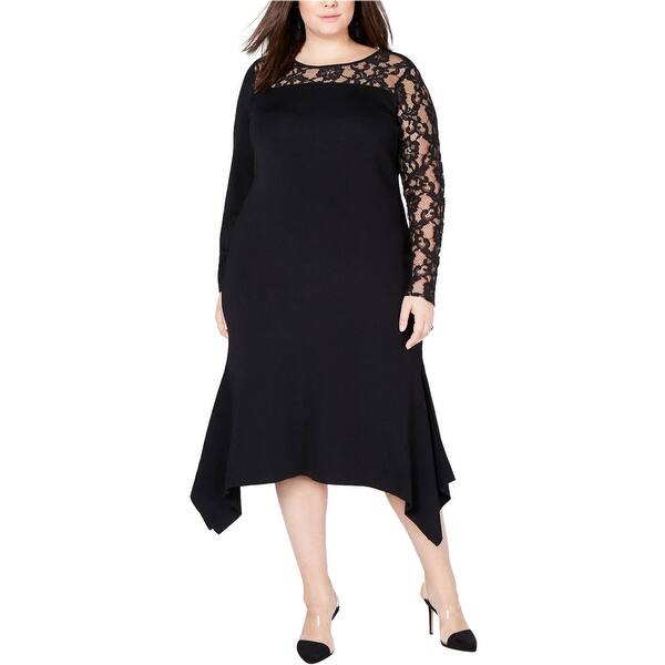 inc black lace dress I-N-C Womens Lace Inset Asymmetrical Dress, Black, 3X - Bed Bath & Beyond