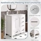 preview thumbnail 55 of 61, Modern Bathroom Vanity with Ceramic Sink, Soft-Close Storage Cabinet and Glossy Easy-Clean Countertop