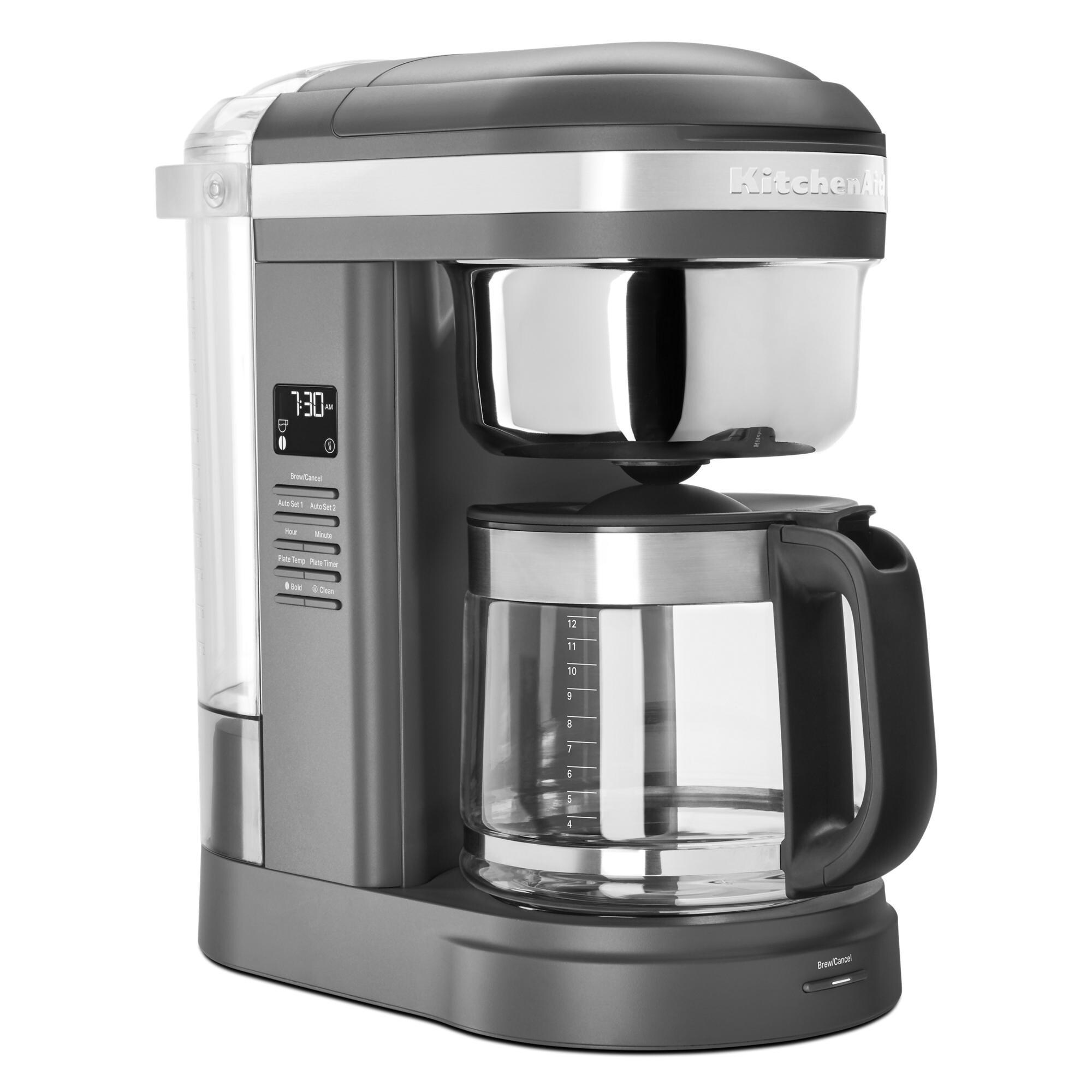 KitchenAid 12 Cup Drip Coffee Maker with Spiral Showerhead and Programmable