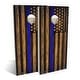preview thumbnail 1 of 6, Charred Police Thin Blue Line Outdoor Cornhole Board Set Backyard 2x4 - Include Carrying Case