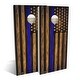 preview thumbnail 8 of 6, Charred Police Thin Blue Line Outdoor Cornhole Board Set All-Weather 2x4 - Include Carrying Case
