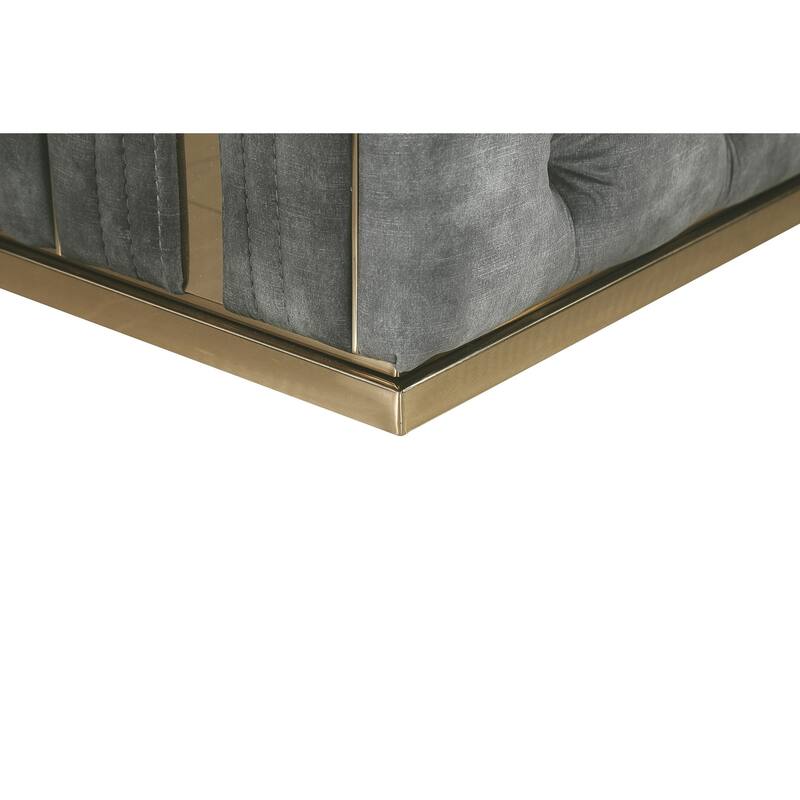 Divani Casa Dosie Transitional Grey Velvet Loveseat