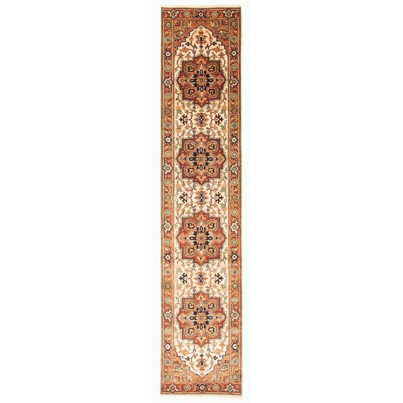 ECARPETGALLERY Hand-knotted Jules Sultane Cream Wool Rug - 2'6 x 11'9 - Cream - 2'6 x 11'9