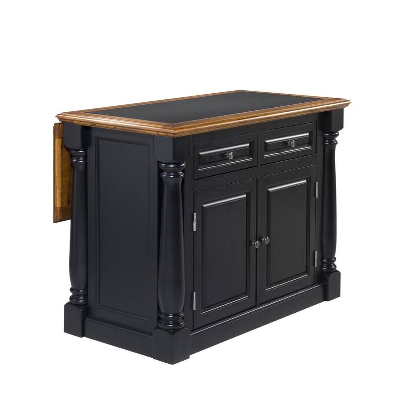 Monarch Black and Oak Kitchen Island
