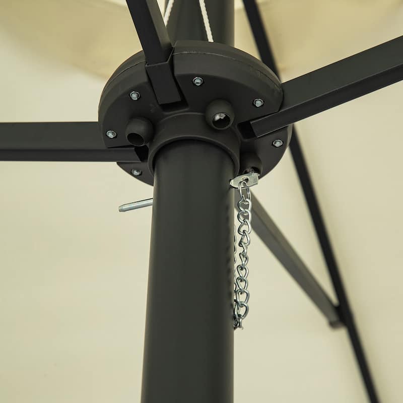 Ainfox 15ft Patio Umbrella with Lights without Base Outdoor Solar Umbrella