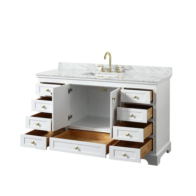 Wyndham Collection Deborah 60" Free Standing Single Vanity Set with
