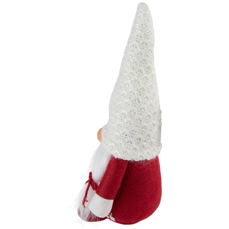 10" Red and White Nordic Girl Gnome Christmas Decoration