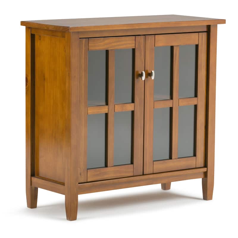 WYNDENHALL Norfolk SOLID WOOD 32 inch Wide Transitional Low Storage Cabinet - 32"w x 14"d x 31" h