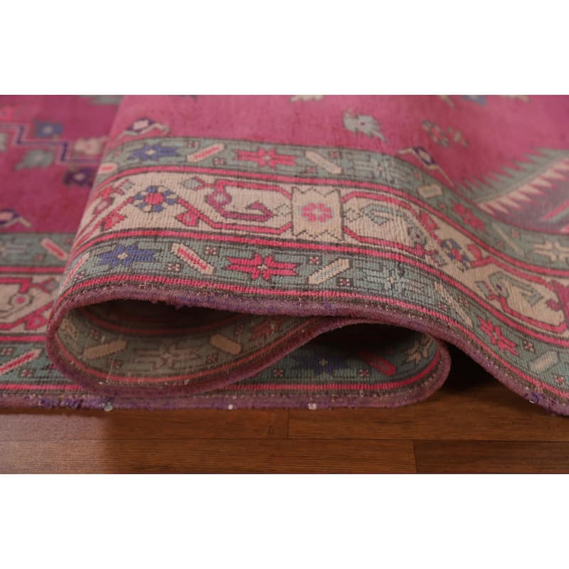 Tabriz Persian Vintage Runner Rug Handmade Wool Carpet - 4'5" x 10'9"