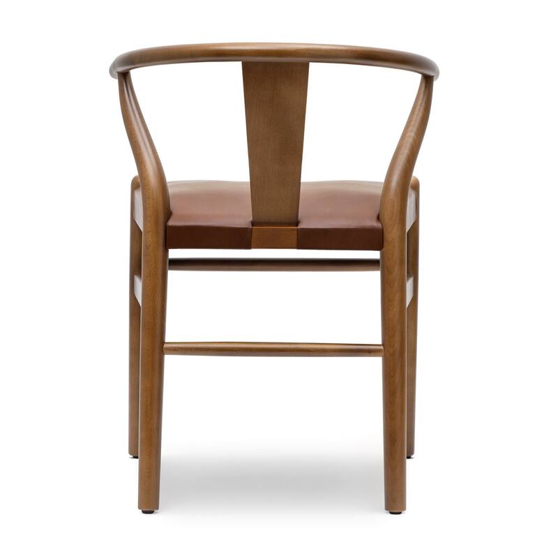 Poly & Bark Lev Vegan Leather Dining Chair with Solid Wood Frame (Set of 2)