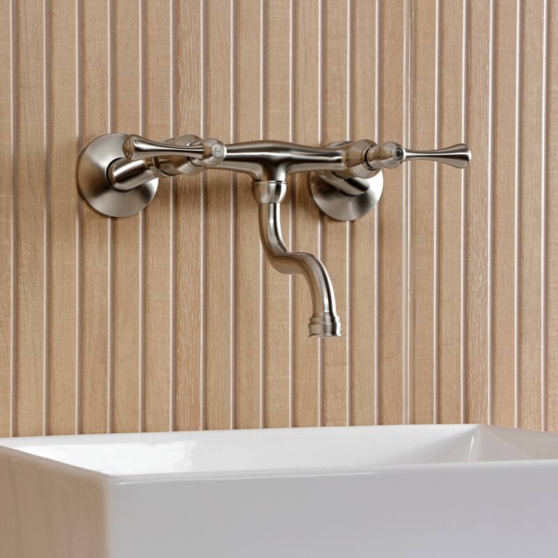 Kingston Brass Kingston Two-Handle 2-Hole Wall Mount Bathroom Faucet