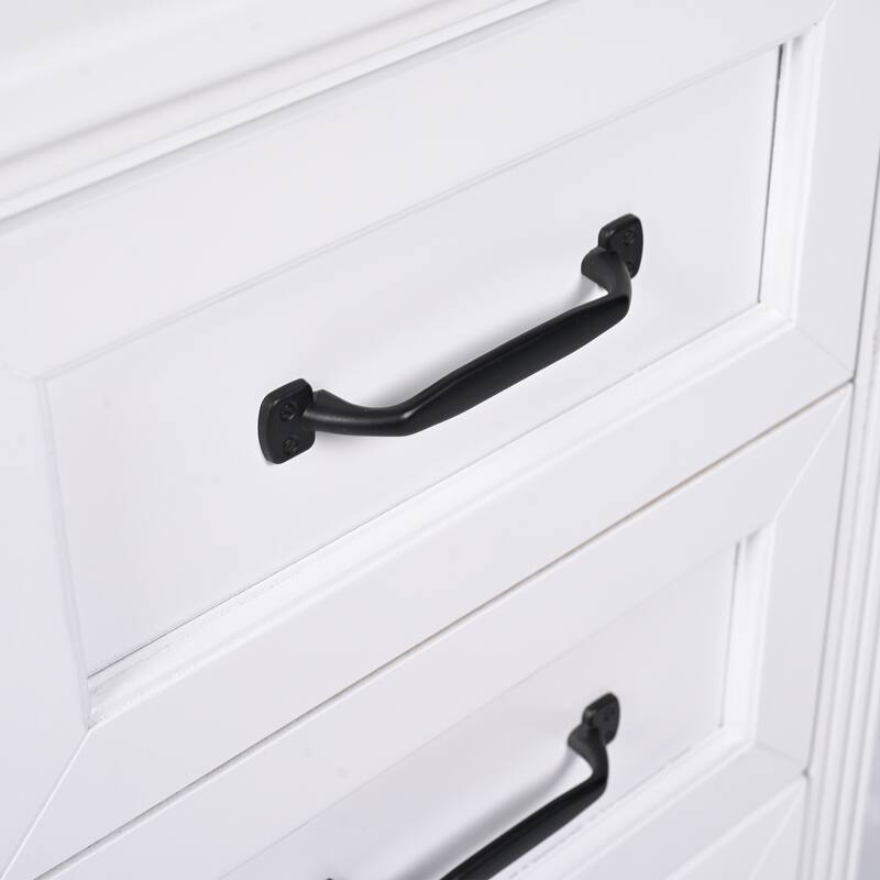 Roomfitters 30" Bathroom Vanity with Integrated Ceramic Sink, Solid Wood Frame and 3-Drawer Storage